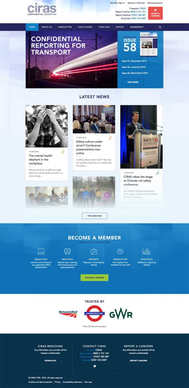 Ciras website design - Rail industry