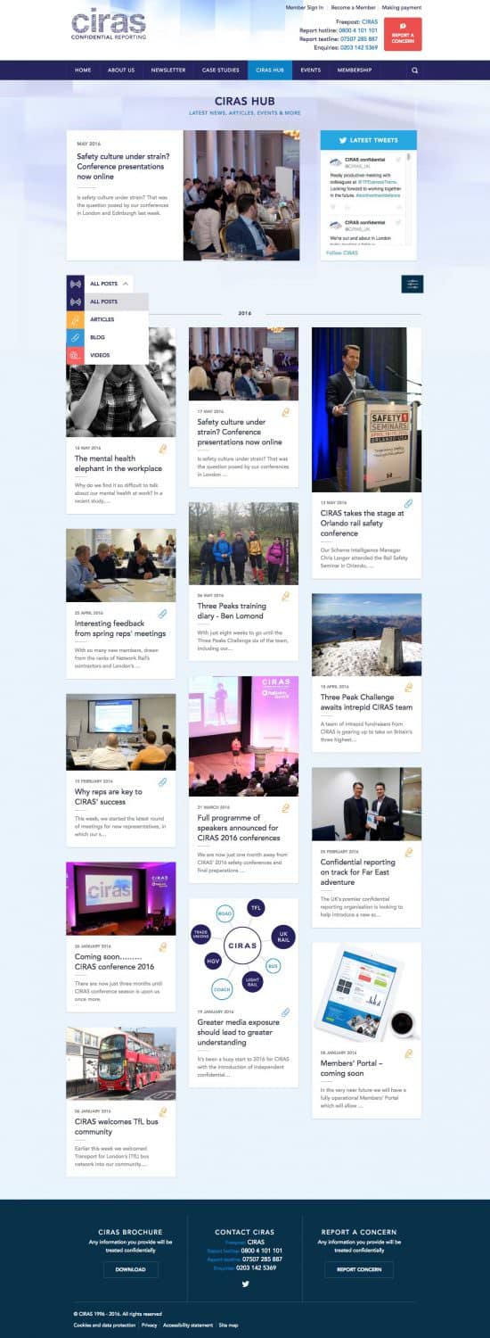 Ciras social media hub design