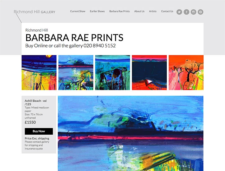 Responsive website design for london gallery