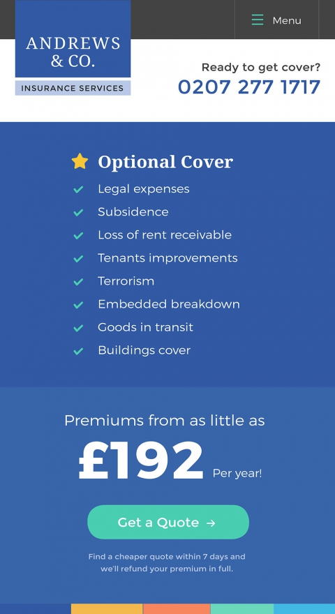 Responsive website design for insurance company essex