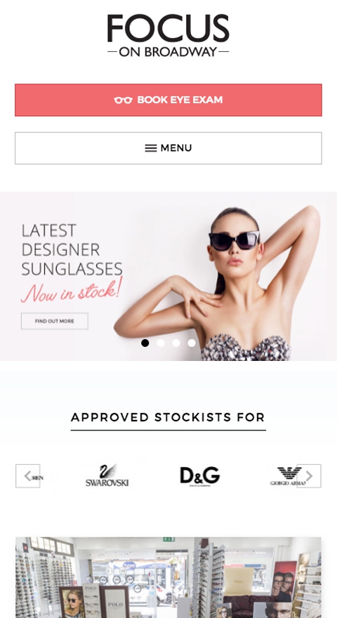 Responsive website for opticians in leigh on sea