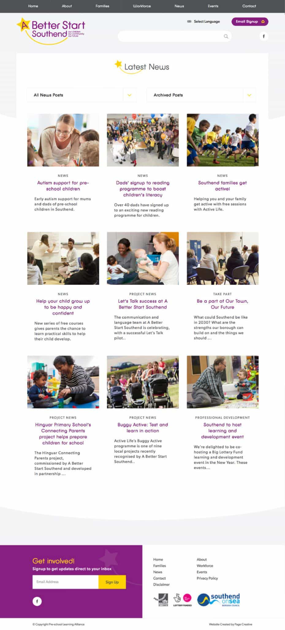 News page design content managed