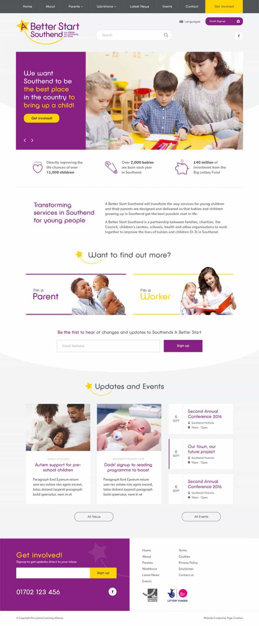 Homepage design for southend council