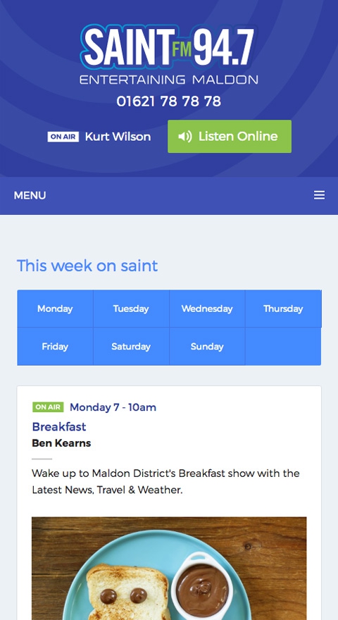 Radio website design responsive