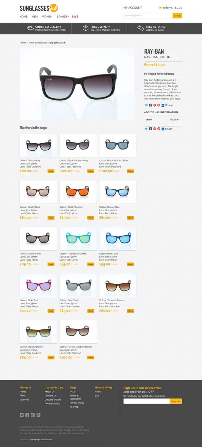 Online store website design leigh on sea