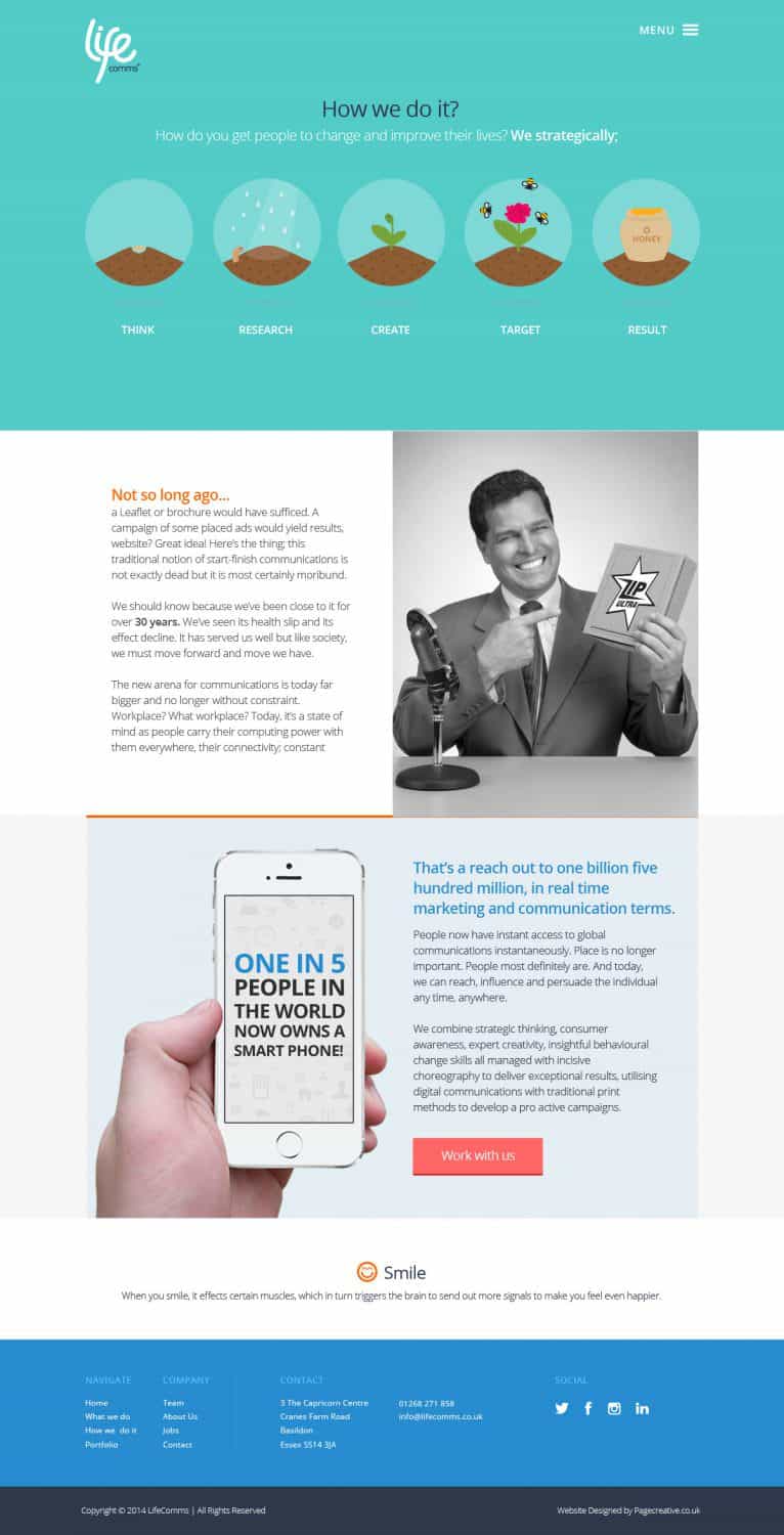 Life comms website design basildon agency
