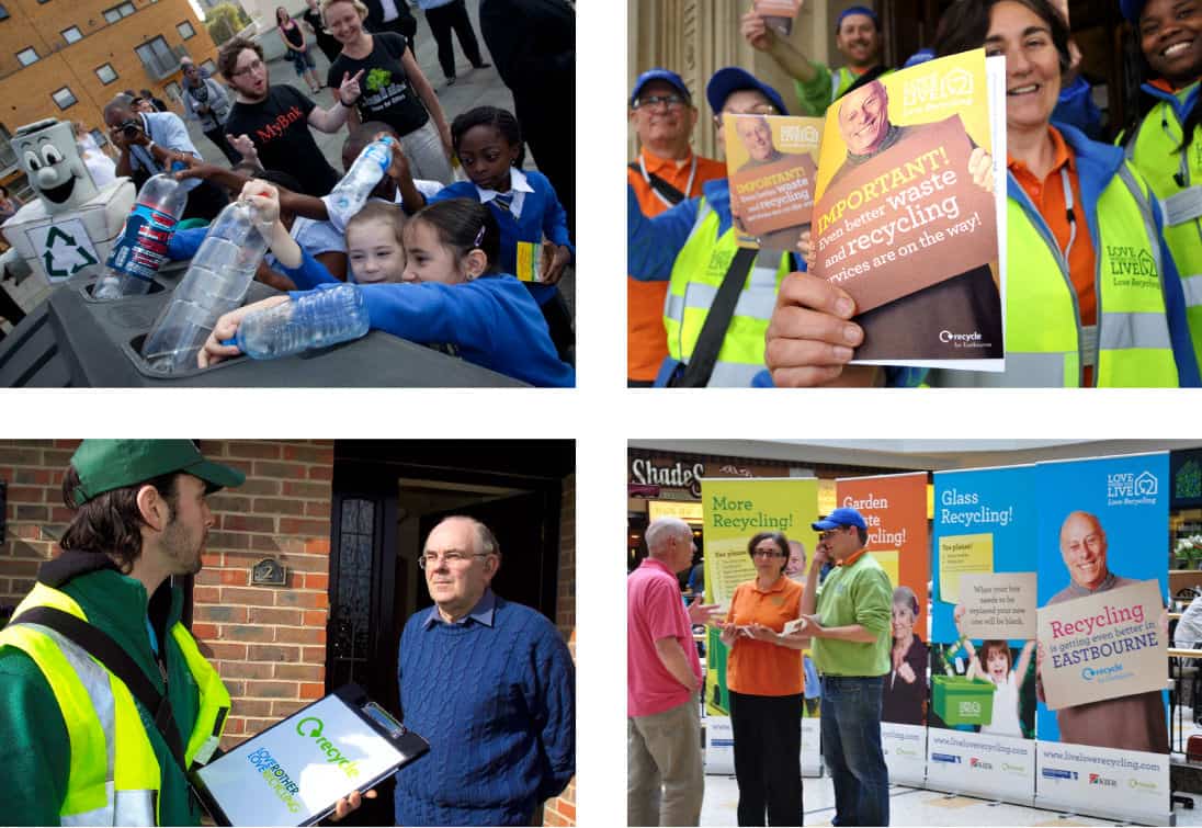 Live love recycling campaigners at doorsteps