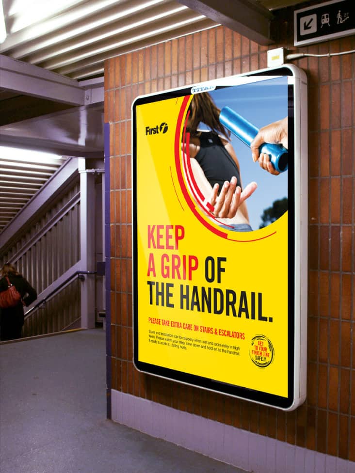 Hold the handrail first safety design