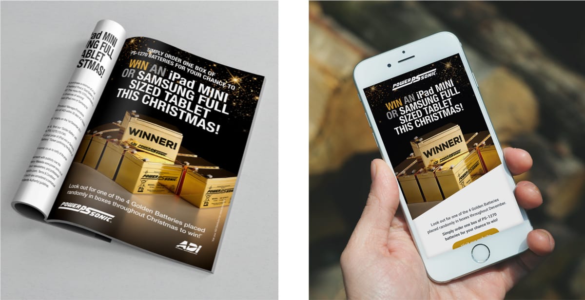 PowerSonic Golden Battery Promotional designs