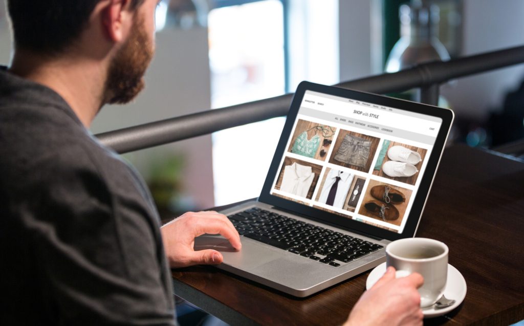 Man looking at website