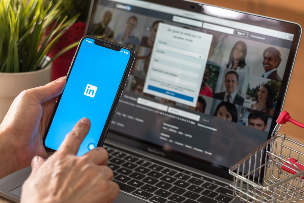 LinkedIn on mobile and desktop